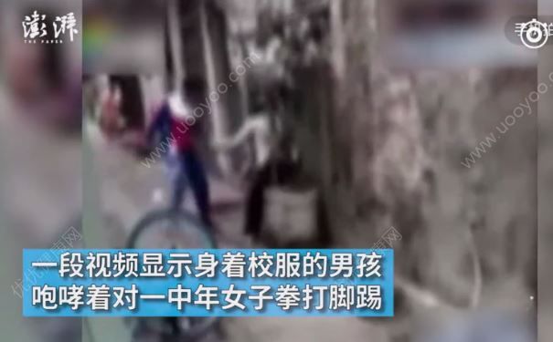 中学生当街打母，因觉得母亲残障没面子(1)